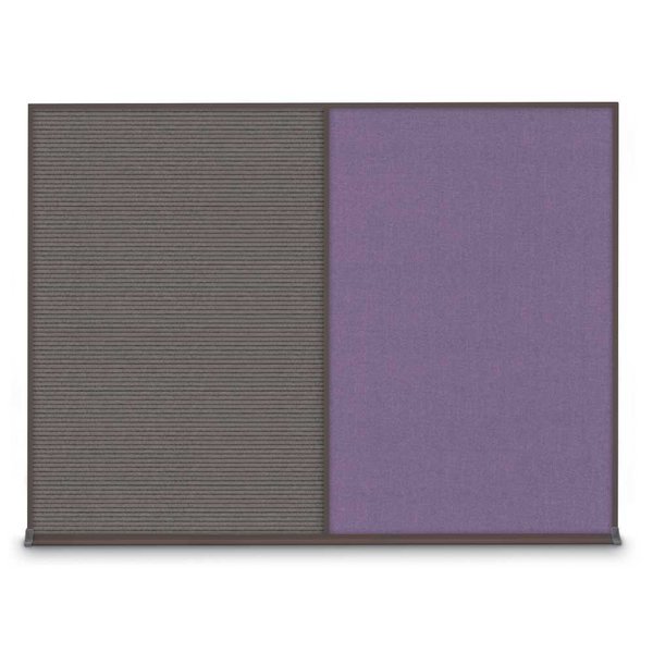 United Visual Products Double Door Radius Corkboard, 60"X36", B UV8004-BLACK-FORBO